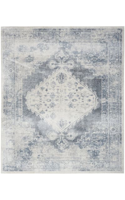 Astra Machine Washable Asw11 Blue - Ivory Area Rug