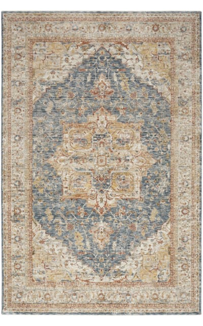 Sahar Shr06 Ivory Blue Area Rug