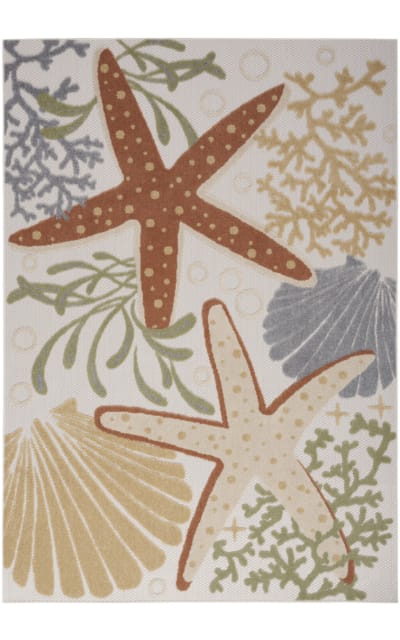 Aloha Alh24 Ivory Multicolor Area Rug