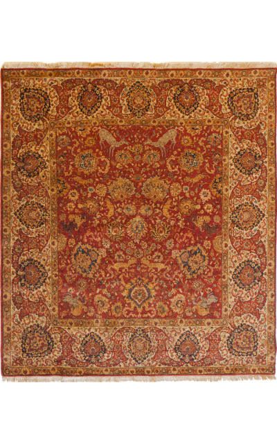 Org Qajar Hunting-1 Rdcr Area Rug