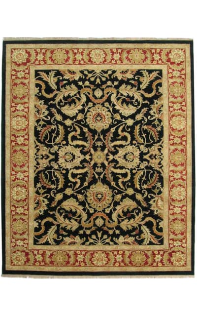 Indo-Peshawar D-205 Black-Rust Area Rug Last Chance