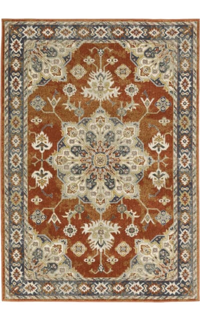 Branson Br04a Rust - Beige Area Rug