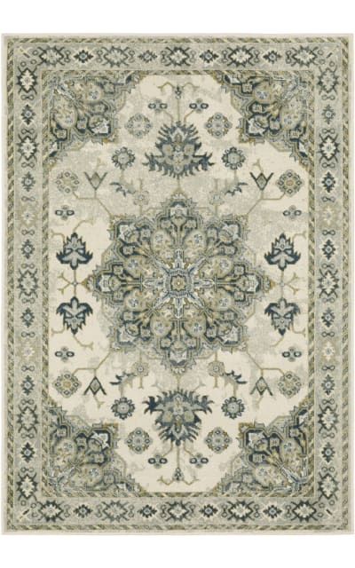 Branson Br04b Ivory - Blue Area Rug