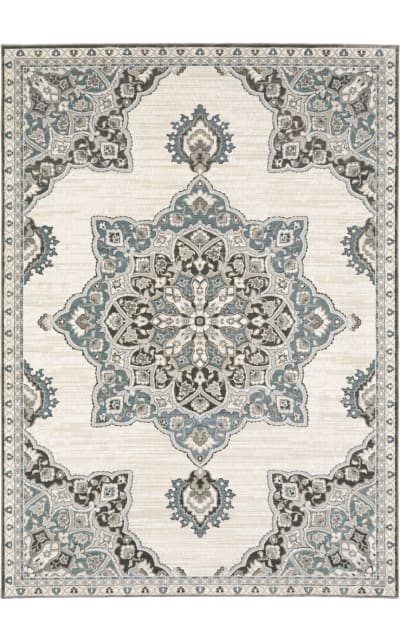 Ellington Ell01 Ivory - Blue Area Rug
