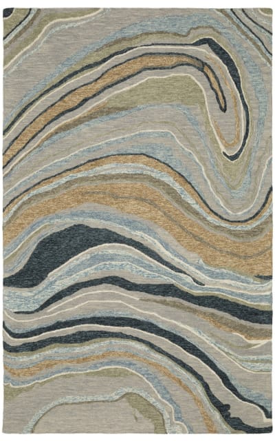 Kipton Kip07 Grey - Blue Area Rug