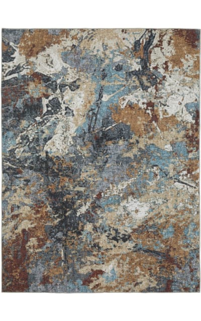Oriental Weavers Sumter Sum13 Blue - Rust | Rug Studio
