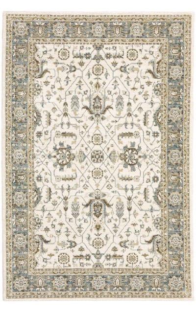Oriental Weavers Andorra 9537p Ivory - Blue Area Rug