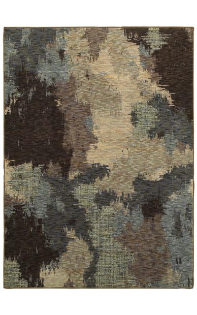 Evolution 8011b Blue - Brown Area Rug