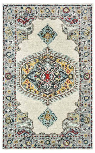 Zahra 75505 Ivory - Grey Area Rug