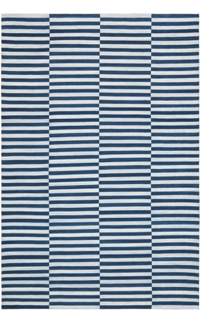 Cameron Stripe RLR5315B Indigo Chambray Area Rug Clearance