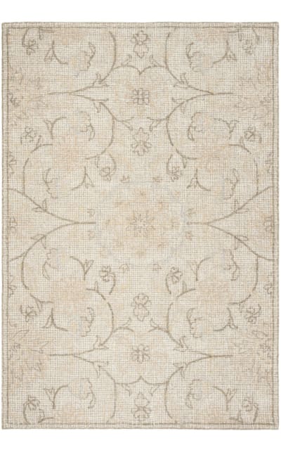 Abstract Abt527c Light Grey - Ivory Area Rug