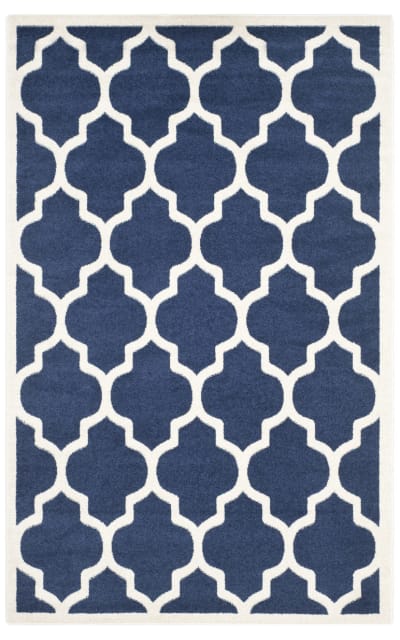 Amherst Amt420p Navy - Beige Area Rug