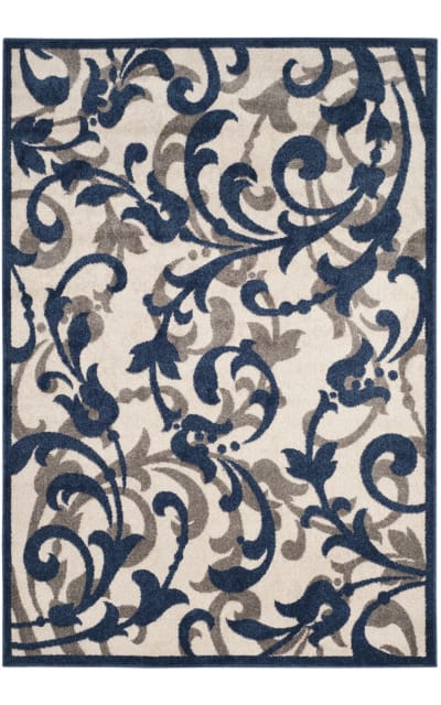 Amherst Amt428m Ivory - Navy Area Rug