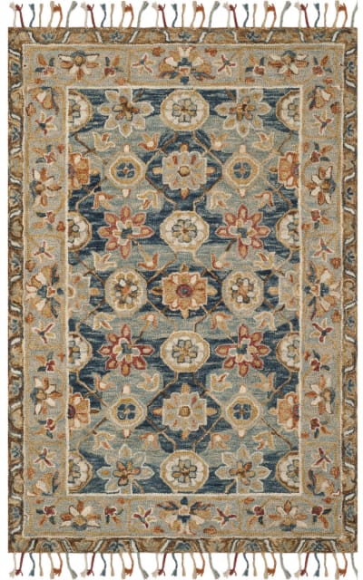 Aspen Apn110a Grey - Navy Area Rug