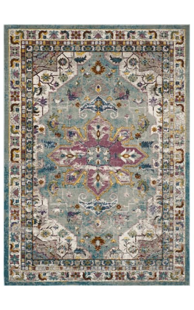 Aria Ara160g Green - Creme Area Rug