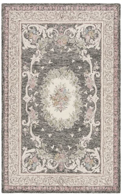 Safavieh Aubusson Aub105h Ivory - Charcoal Area Rug