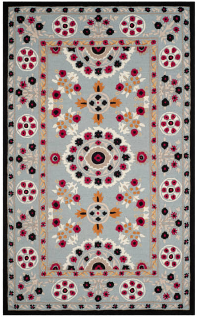 Safavieh Bellagio Blg628b Light Blue - Black Area Rug