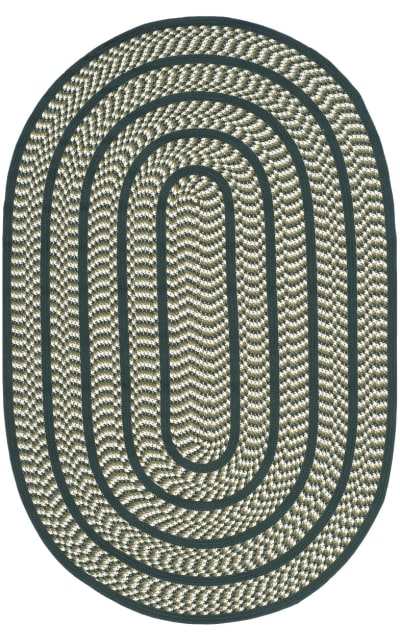 Braided Brd401b Ivory - Dark Green Area Rug Clearance