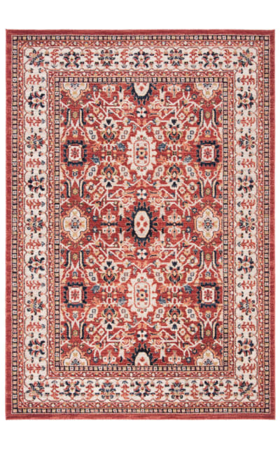 Charleston Chl412q Red - Ivory Area Rug
