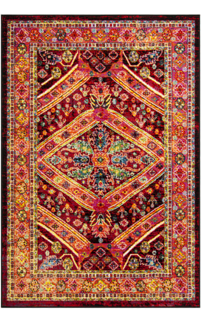 Safavieh Cherokee Chr921z Black - Light Orange Area Rug