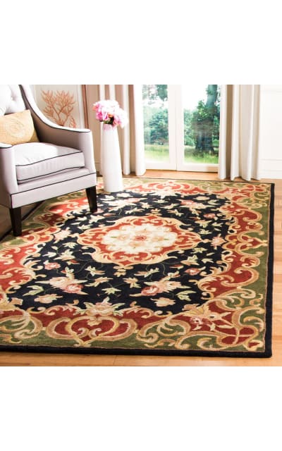 Classic CL234D Black - Green Area Rug