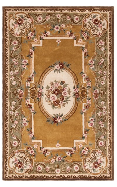 Classic CL280A Light Gold - Green Area Rug