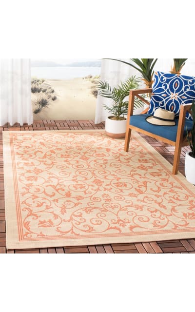 Courtyard CY2098-3201 Natural - Terracotta Area Rug