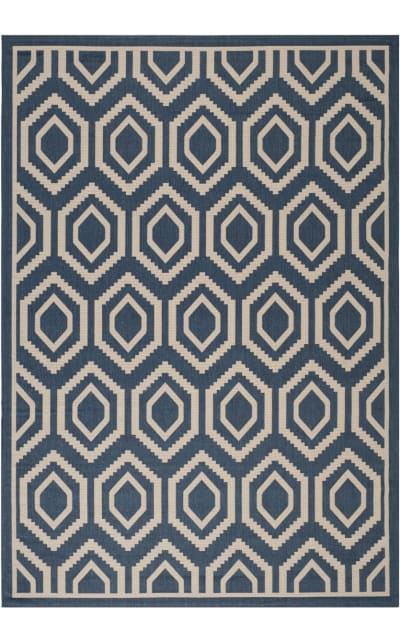 Courtyard Cy6902 Navy - Beige Area Rug