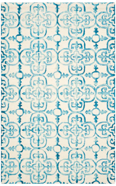 Dip Dye Ddy711h Ivory - Turquoise Area Rug