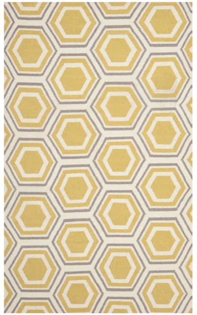 Dhurries Dhu202a Ivory - Yellow Area Rug Clearance