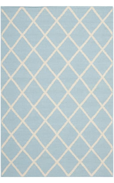 Dhurries DHU565B Light Blue - Ivory Area Rug Clearance