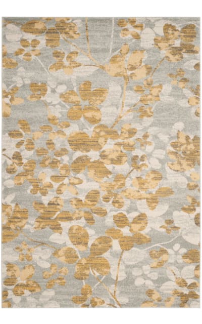 Evoke EVK236P Grey - Gold Area Rug