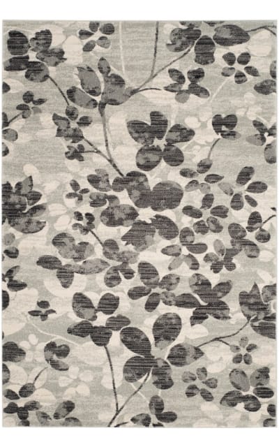 Evoke EVK236R Grey - Black Area Rug