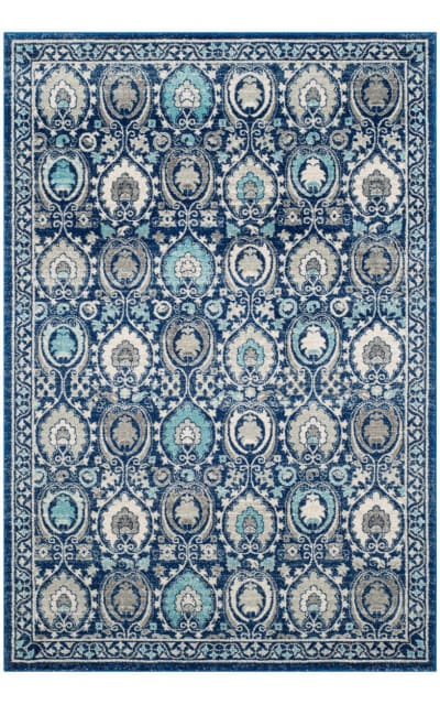 Evoke EVK251C Blue - Ivory Area Rug