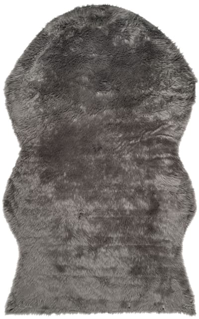 Faux Sheep Skin Fss115d Grey Area Rug