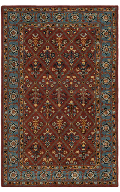 Heritage HG738Q Red - Blue Area Rug