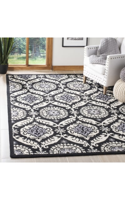 Chelsea HK356A Black - Ivory Area Rug Clearance