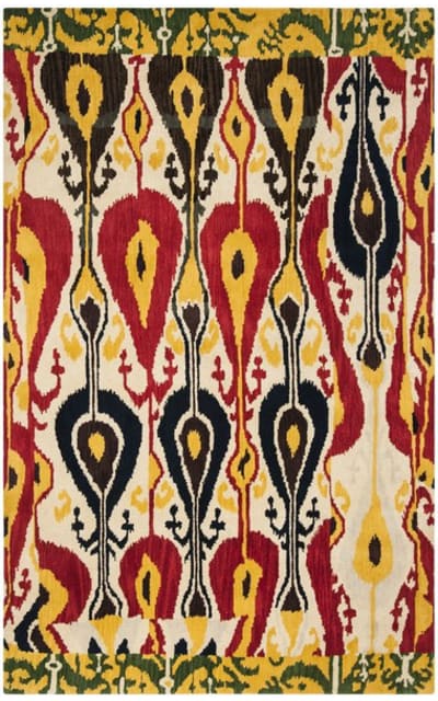 Ikat IKT222A Cream - Green Area Rug Clearance