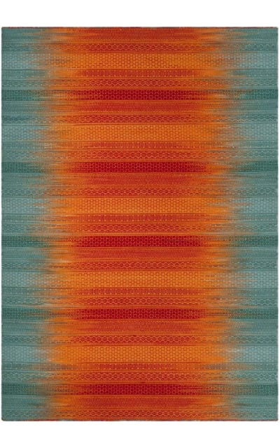 Kilim KLM821A Teal - Red Area Rug
