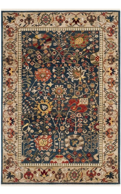 Kashan Ksn303g Blue - Tan Area Rug