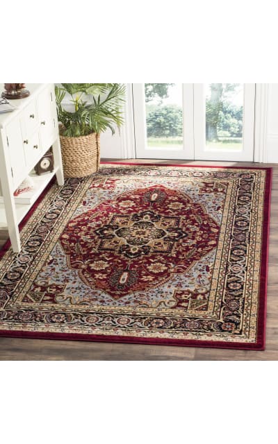 Lyndhurst LNH330B Red - Black Area Rug