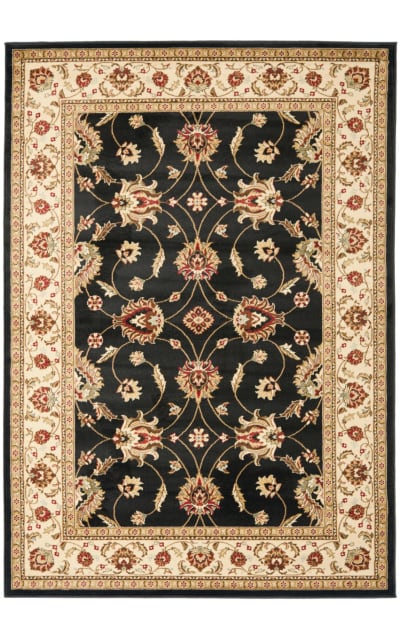 Lyndhurst LNH553-9012 Black - Ivory Area Rug