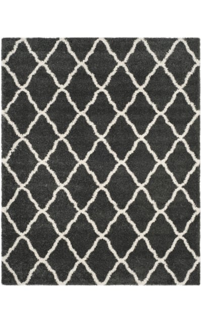 Hudson Shag Sgh283g Dark Grey - Ivory Area Rug