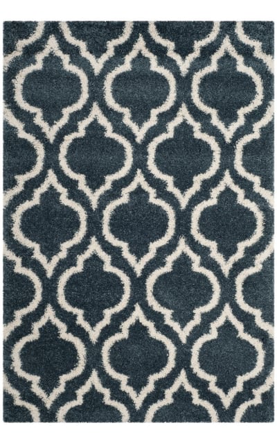 Hudson Shag Sgh284l Slate Blue - Ivory Area Rug