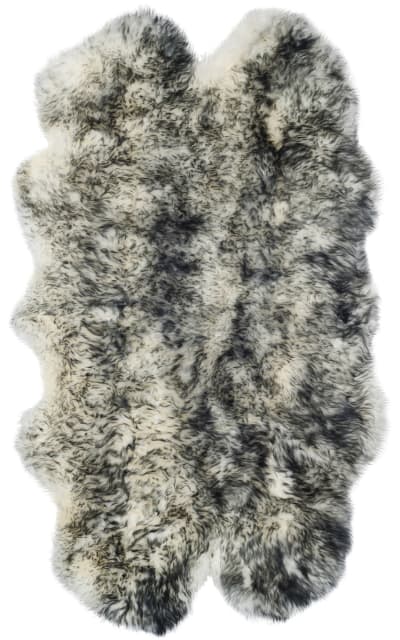 Sheepskin Shag Shs121g Ivory - Dark Charcoal Area Rug