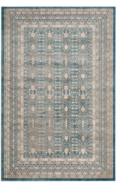 Sofia Sof376c Blue - Beige Area Rug
