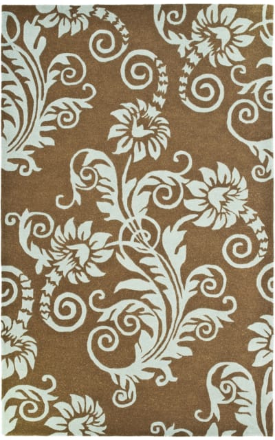 Soho SOH765C Light Brown - Blue Area Rug
