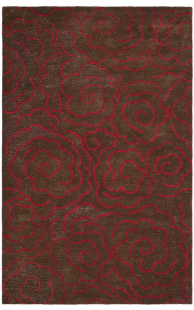 Soho SOH812D Chocolate - Red Area Rug