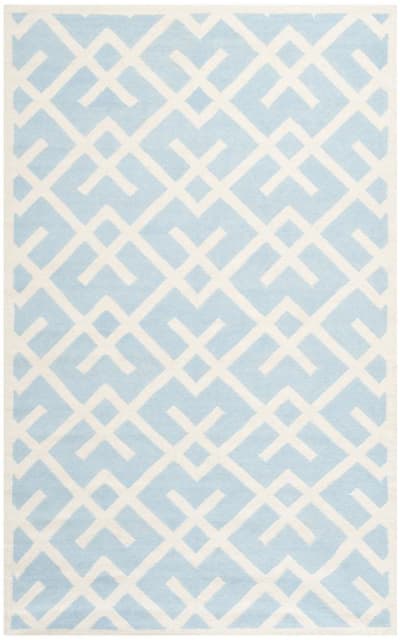 Dhurries Dhu552b Light Blue - Ivory Area Rug Clearance