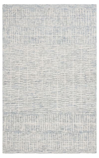 Abstract ABT283L Light Blue - Ivory Area Rug